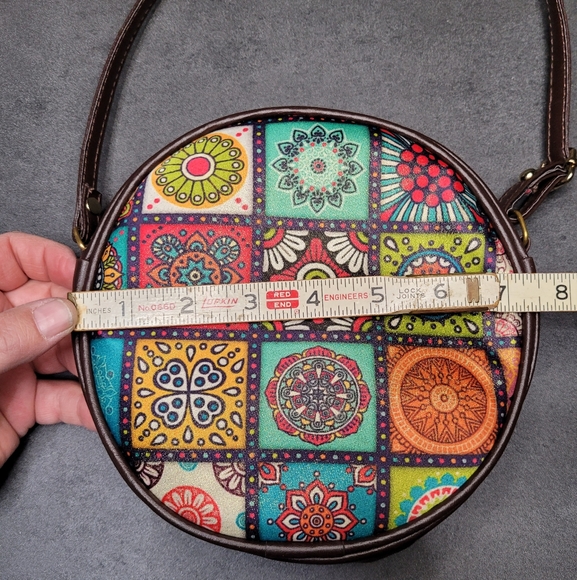 Boho Style Round Crossbody or Shoulder Bag RC Custom Tailoring - Picture 10 of 11